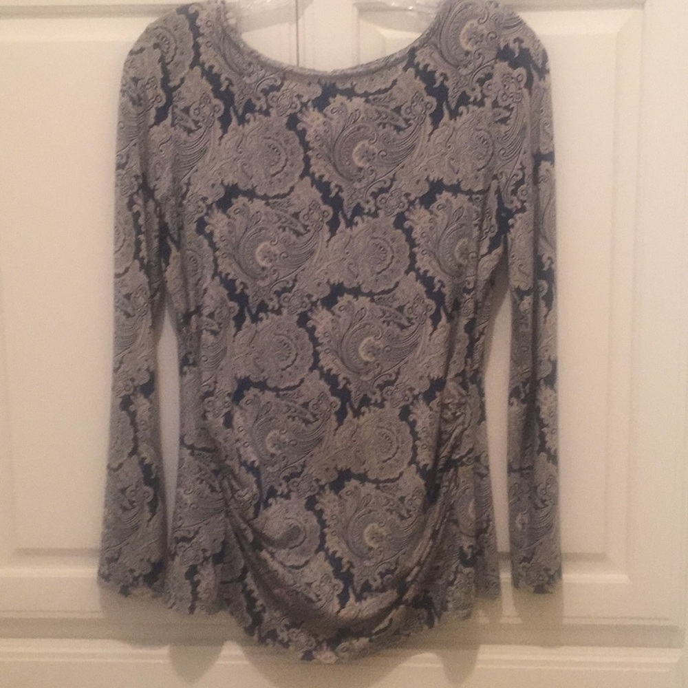 Talbots Petite,  long sleeve scoop neck blouse
